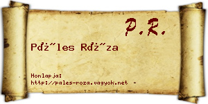 Páles Róza névjegykártya